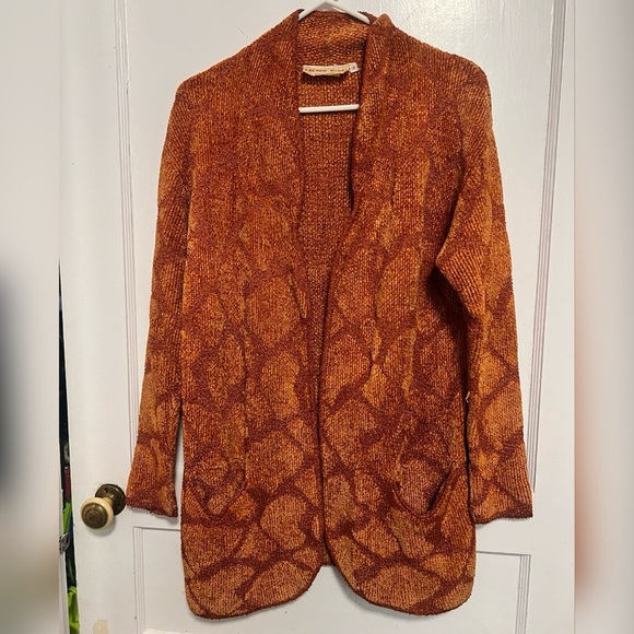 BRENDA FRENCH French Rags heavy weight rust Cardigan Jacket Size 3 (L) - Picture 1 of 4